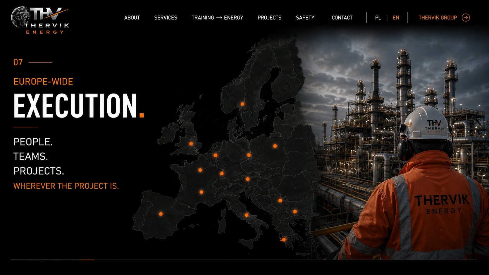 THERVIK ENERGY industrial services and project execution across Europe