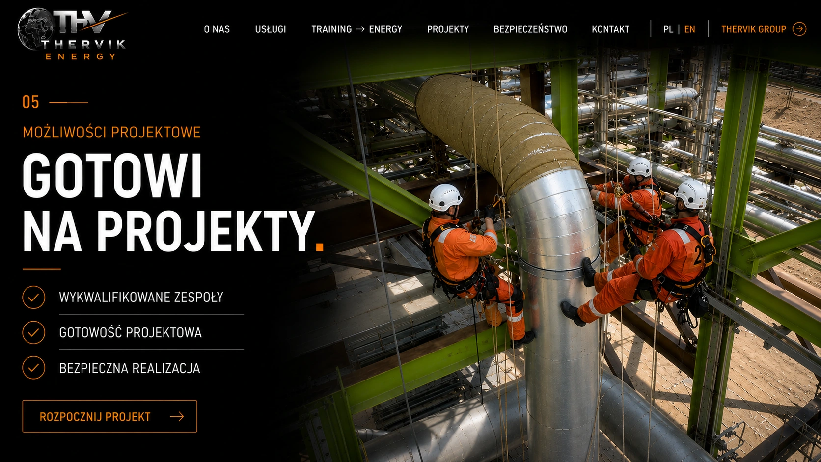 THERVIK ENERGY qualified teams for industrial project execution across Europe