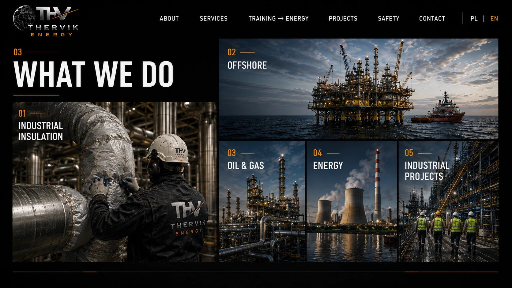 THERVIK ENERGY industrial insulation, offshore, oil and gas, energy and industrial projects